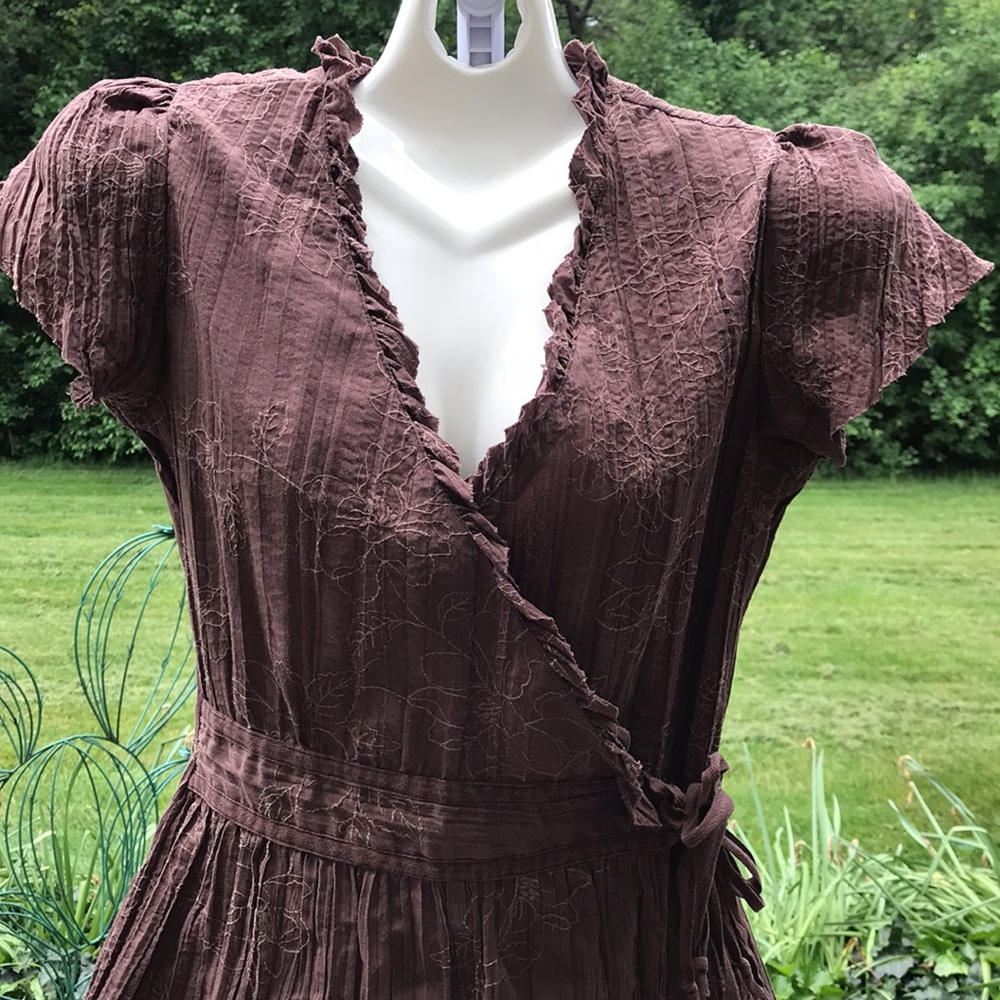 BROWN WRAP TOP - Picture 6 of 6